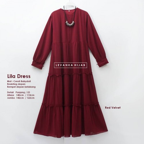 GAi-015 Lila Dress - Gamis Polos Ceruti Babydoll